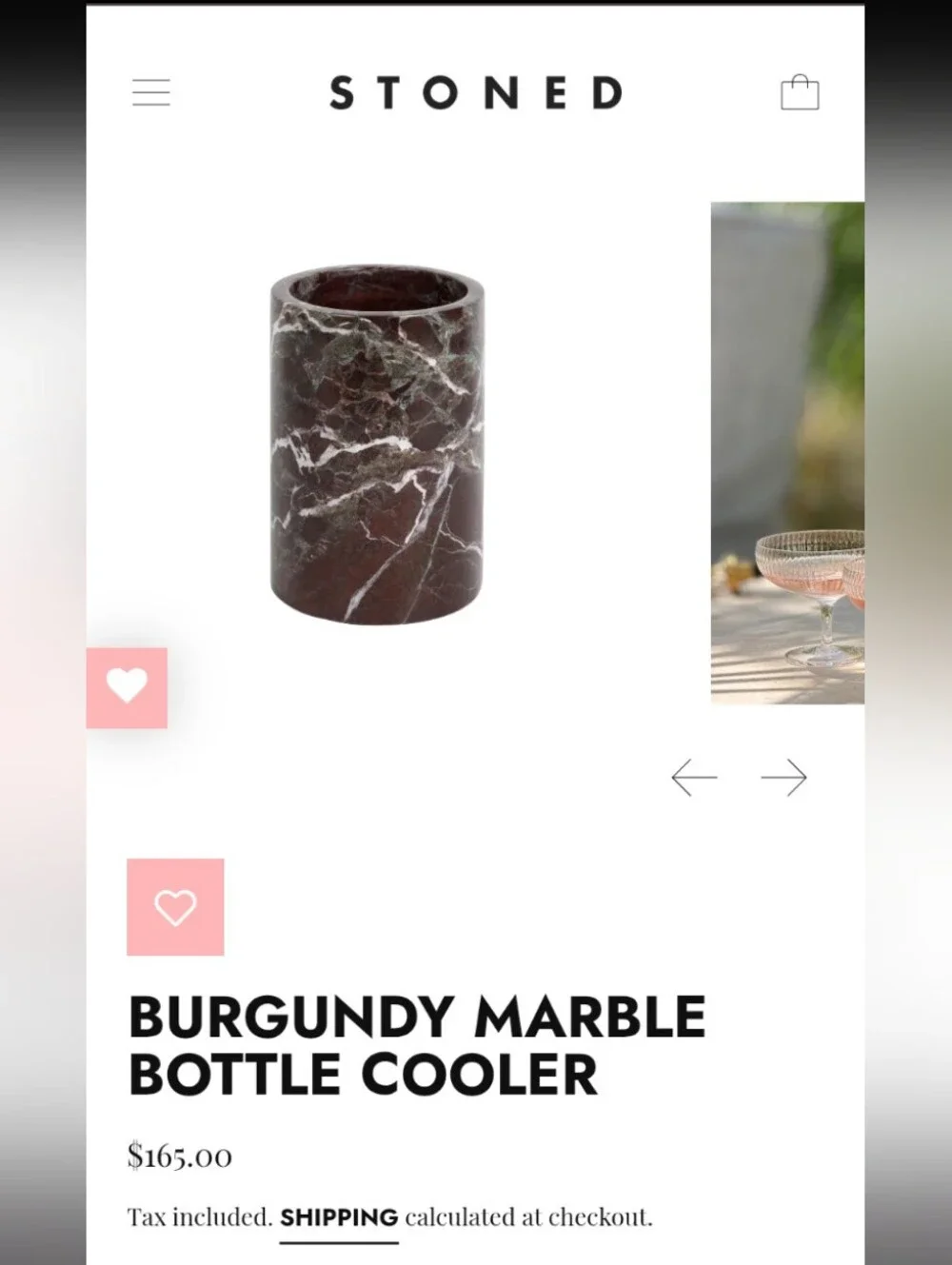 Stunning and Rare Burgundy Marble Wine Chiller Vase. $165 New